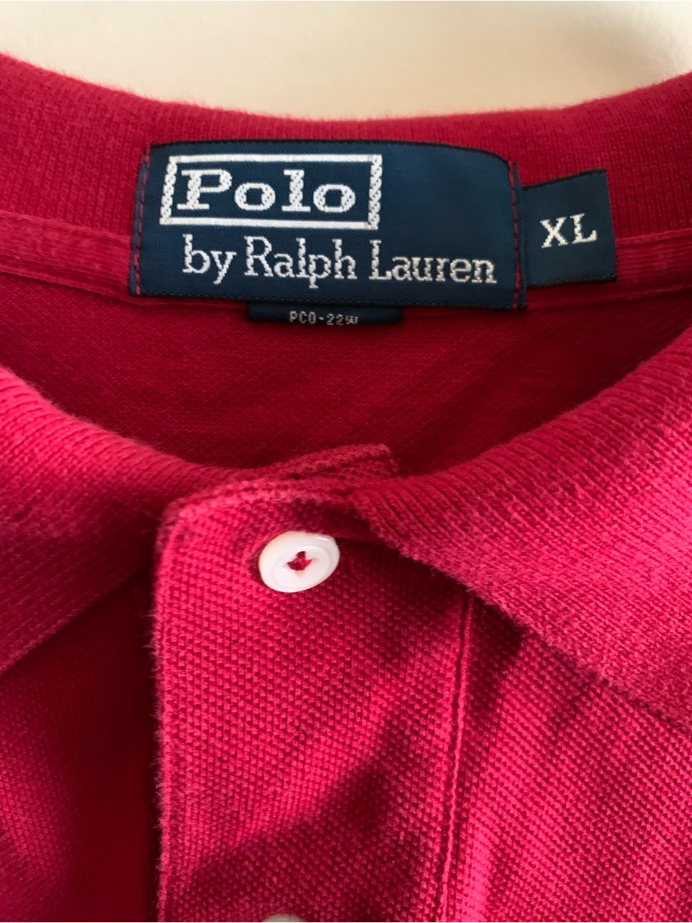 Ralph Lauren Men's Long Sleeve Polo in Red with Blue Pony - Picture 2 of 5